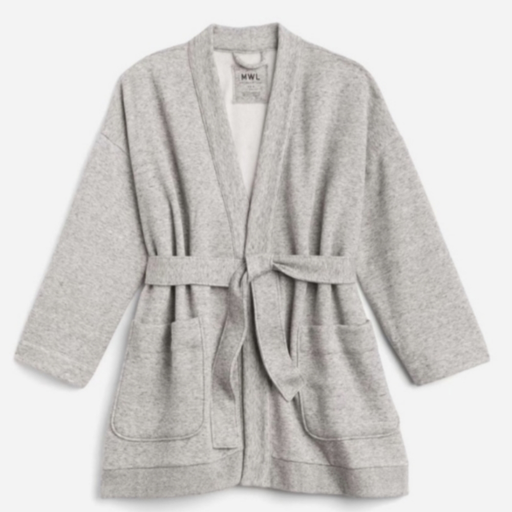 Madewell MWL Airterry Organic Cotton Blend Robe Tie Waist M